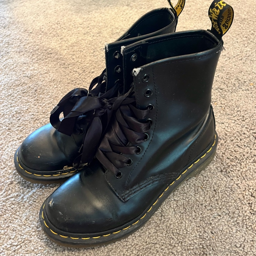 Dr. Marten Black Leather Lace-Up Boots